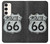 W3207 Route 66 Sign Hard Case and Leather Flip Case For Samsung Galaxy S23 Plus