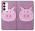 W3269 Pig Cartoon Hard Case and Leather Flip Case For Samsung Galaxy S23 Plus