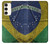 W3297 Brazil Flag Vintage Football Graphic Hard Case and Leather Flip Case For Samsung Galaxy S23 Plus