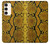 W3365 Yellow Python Skin Graphic Print Hard Case and Leather Flip Case For Samsung Galaxy S23 Plus