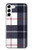 W3452 Plaid Fabric Pattern Hard Case and Leather Flip Case For Samsung Galaxy S23 Plus