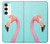 W3708 Pink Flamingo Hard Case and Leather Flip Case For Samsung Galaxy S23 Plus