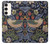 W3791 William Morris Strawberry Thief Fabric Hard Case and Leather Flip Case For Samsung Galaxy S23 Plus