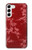W3817 Red Floral Cherry blossom Pattern Hard Case and Leather Flip Case For Samsung Galaxy S23 Plus