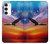 W3841 Bald Eagle Flying Colorful Sky Hard Case and Leather Flip Case For Samsung Galaxy S23 Plus