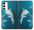 W3878 Dolphin Hard Case and Leather Flip Case For Samsung Galaxy S23 Plus