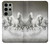 W0933 White Horses Hard Case and Leather Flip Case For Samsung Galaxy S23 Ultra