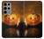 W1083 Pumpkin Spider Candles Halloween Hard Case and Leather Flip Case For Samsung Galaxy S23 Ultra