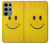 W1146 Yellow Sun Smile Hard Case and Leather Flip Case For Samsung Galaxy S23 Ultra