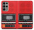 W3204 Red Cassette Recorder Graphic Hard Case and Leather Flip Case For Samsung Galaxy S23 Ultra