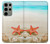 W3212 Sea Shells Starfish Beach Hard Case and Leather Flip Case For Samsung Galaxy S23 Ultra