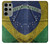 W3297 Brazil Flag Vintage Football Graphic Hard Case and Leather Flip Case For Samsung Galaxy S23 Ultra