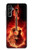 W0415 Fire Guitar Burn Hard Case and Leather Flip Case For Samsung Galaxy A14 5G