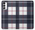 W3452 Plaid Fabric Pattern Hard Case and Leather Flip Case For Samsung Galaxy A14 5G