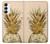 W3490 Gold Pineapple Hard Case and Leather Flip Case For Samsung Galaxy A14 5G