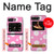 W3500 Pink Floral Pattern Hard Case and Leather Flip Case For Motorola Moto Razr 2022