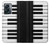 W3078 Black and White Piano Keyboard Hard Case and Leather Flip Case For OnePlus Nord N300