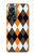 W3421 Black Orange White Argyle Plaid Hard Case and Leather Flip Case For OnePlus Nord N300