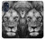 W3372 Lion Face Hard Case and Leather Flip Case For Motorola Moto G 5G (2023)