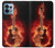 W0415 Fire Guitar Burn Hard Case and Leather Flip Case For Motorola Edge+ (2023), X40, X40 Pro, Edge 40 Pro