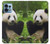 W1073 Panda Enjoy Eating Hard Case and Leather Flip Case For Motorola Edge+ (2023), X40, X40 Pro, Edge 40 Pro