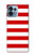 W2364 Red and White Striped Hard Case and Leather Flip Case For Motorola Edge+ (2023), X40, X40 Pro, Edge 40 Pro
