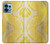 W2713 Yellow Snake Skin Graphic Printed Hard Case and Leather Flip Case For Motorola Edge+ (2023), X40, X40 Pro, Edge 40 Pro