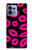 W2933 Pink Lips Kisses on Black Hard Case and Leather Flip Case For Motorola Edge+ (2023), X40, X40 Pro, Edge 40 Pro