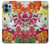 W3205 Retro Art Flowers Hard Case and Leather Flip Case For Motorola Edge+ (2023), X40, X40 Pro, Edge 40 Pro