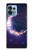 W3324 Crescent Moon Galaxy Hard Case and Leather Flip Case For Motorola Edge+ (2023), X40, X40 Pro, Edge 40 Pro