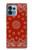 W3355 Bandana Red Pattern Hard Case and Leather Flip Case For Motorola Edge+ (2023), X40, X40 Pro, Edge 40 Pro