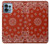 W3355 Bandana Red Pattern Hard Case and Leather Flip Case For Motorola Edge+ (2023), X40, X40 Pro, Edge 40 Pro
