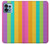 W3678 Colorful Rainbow Vertical Hard Case and Leather Flip Case For Motorola Edge+ (2023), X40, X40 Pro, Edge 40 Pro