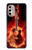 W0415 Fire Guitar Burn Hard Case and Leather Flip Case For Motorola Moto G Stylus 4G (2022)