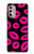 W2933 Pink Lips Kisses on Black Hard Case and Leather Flip Case For Motorola Moto G Stylus 4G (2022)