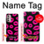 W2933 Pink Lips Kisses on Black Hard Case and Leather Flip Case For Motorola Moto G Stylus 4G (2022)