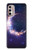 W3324 Crescent Moon Galaxy Hard Case and Leather Flip Case For Motorola Moto G Stylus 4G (2022)