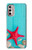 W3428 Aqua Wood Starfish Shell Hard Case and Leather Flip Case For Motorola Moto G Stylus 4G (2022)