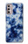 W3439 Fabric Indigo Tie Dye Hard Case and Leather Flip Case For Motorola Moto G Stylus 4G (2022)