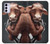 W1271 Crazy Cow Hard Case and Leather Flip Case For Motorola Moto G42