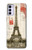 W2108 Eiffel Tower Paris Postcard Hard Case and Leather Flip Case For Motorola Moto G42