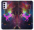 W2486 Rainbow Unicorn Nebula Space Hard Case and Leather Flip Case For Motorola Moto G42