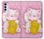 W3025 Pink Maneki Neko Lucky Cat Hard Case and Leather Flip Case For Motorola Moto G42