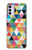 W3049 Triangles Vibrant Colors Hard Case and Leather Flip Case For Motorola Moto G42