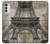 W3416 Eiffel Tower Blueprint Hard Case and Leather Flip Case For Motorola Moto G42