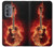 W0415 Fire Guitar Burn Hard Case and Leather Flip Case For Motorola Edge (2022)