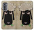 W2826 Cute Cartoon Unsleep Black Sheep Hard Case and Leather Flip Case For Motorola Edge (2022)