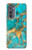 W2906 Aqua Turquoise Stone Hard Case and Leather Flip Case For Motorola Edge (2022)