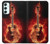 W0415 Fire Guitar Burn Hard Case and Leather Flip Case For Samsung Galaxy A34 5G