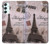 W2211 Paris Postcard Eiffel Tower Hard Case and Leather Flip Case For Samsung Galaxy A34 5G